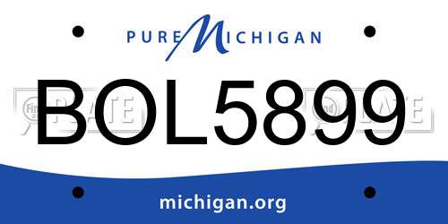 BOL5899 Michigan License Plate