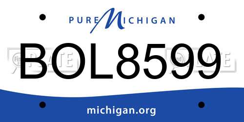 BOL8599 Michigan License Plate