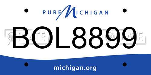 BOL8899 Michigan License Plate