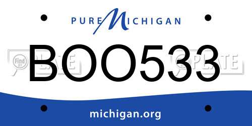 BOO533 Michigan License Plate