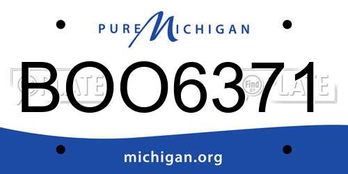 BOO6371 Michigan License Plate