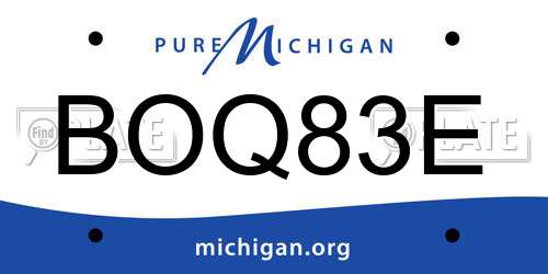 BOQ83E Michigan License Plate
