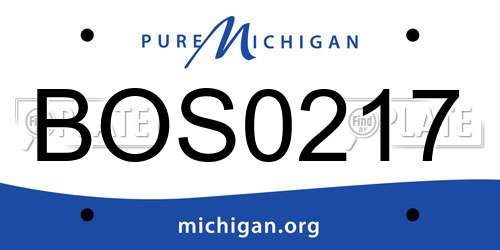 BOS0217 Michigan License Plate