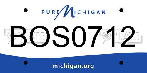 BOS0712 Michigan License Plate