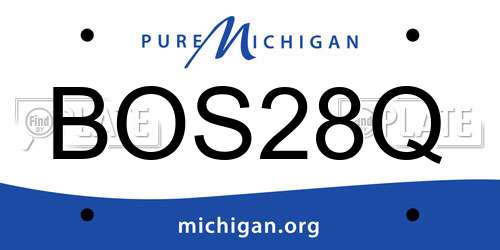 BOS28Q Michigan License Plate