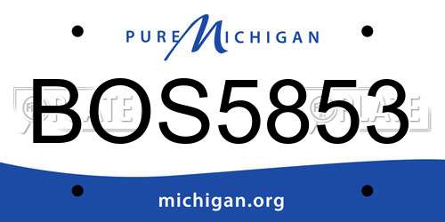 BOS5853 Michigan License Plate
