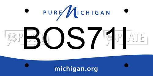 BOS71I Michigan License Plate