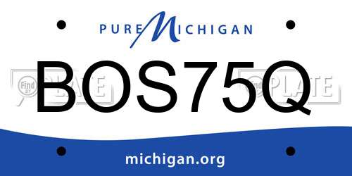 BOS75Q Michigan License Plate
