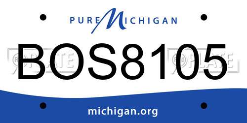 BOS8105 Michigan License Plate