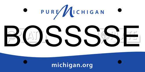 BOSSSSE Michigan License Plate