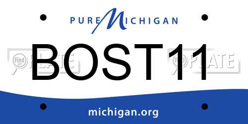 BOST11 Michigan License Plate