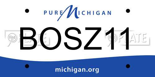 BOSZ11 Michigan License Plate