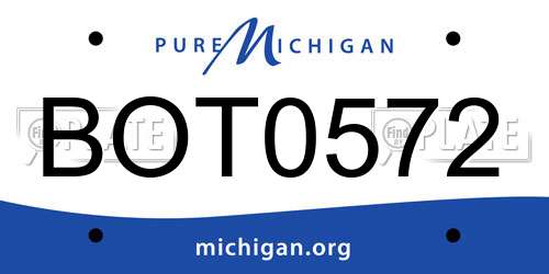 BOT0572 Michigan License Plate