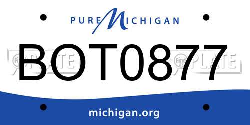 BOT0877 Michigan License Plate