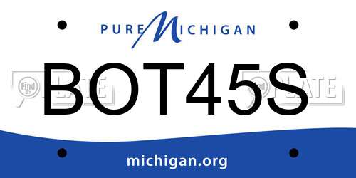 BOT45S Michigan License Plate
