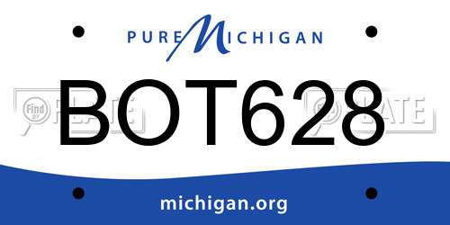BOT628 Michigan License Plate