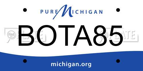 BOTA85 Michigan License Plate
