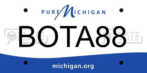 BOTA88 Michigan License Plate