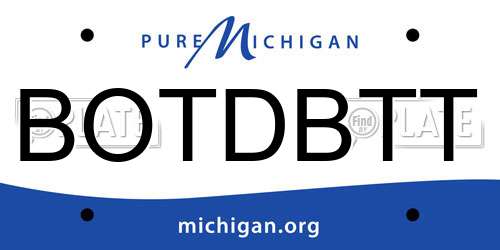 BOTDBTT Michigan License Plate