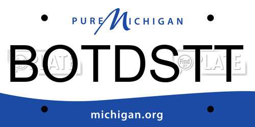 BOTDSTT Michigan License Plate