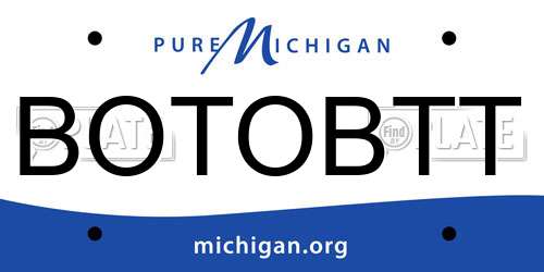 BOTOBTT Michigan License Plate