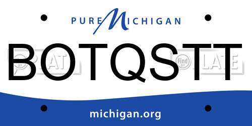 BOTQSTT Michigan License Plate