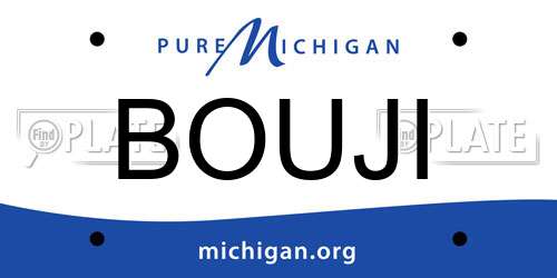 BOUJI Michigan License Plate