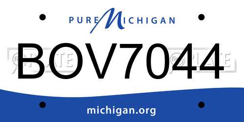 BOV7044 Michigan License Plate
