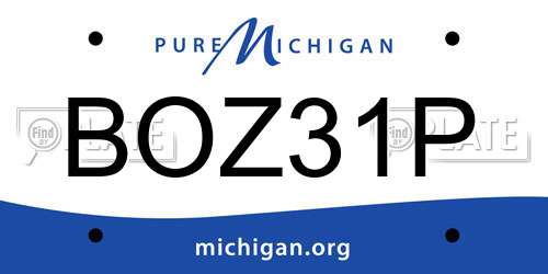 BOZ31P Michigan License Plate