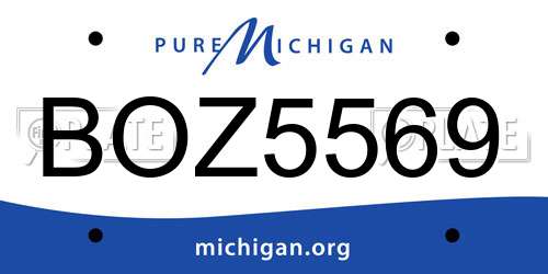 BOZ5569 Michigan License Plate
