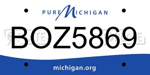 BOZ5869 Michigan License Plate