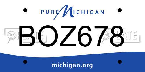 BOZ678 Michigan License Plate