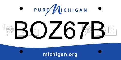 BOZ67B Michigan License Plate