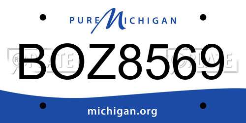 BOZ8569 Michigan License Plate