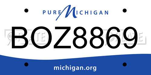 BOZ8869 Michigan License Plate