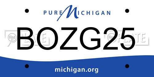 BOZG25 Michigan License Plate