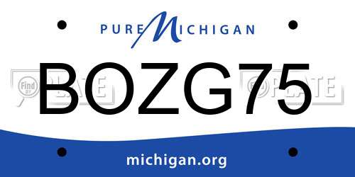 BOZG75 Michigan License Plate