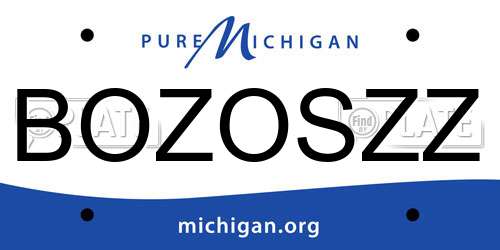 BOZOSZZ Michigan License Plate