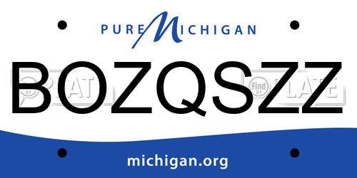 BOZQSZZ Michigan License Plate