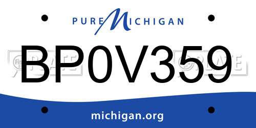 BP0V359 Michigan License Plate