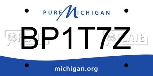 BP1T7Z Michigan License Plate