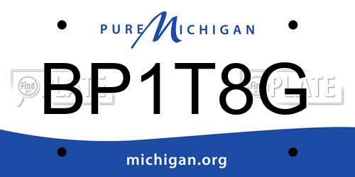 BP1T8G Michigan License Plate