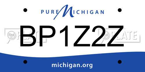 BP1Z2Z Michigan License Plate