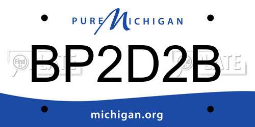 BP2D2B Michigan License Plate