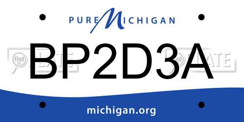 BP2D3A Michigan License Plate