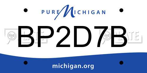 BP2D7B Michigan License Plate