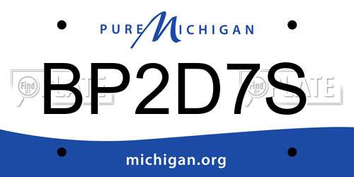 BP2D7S Michigan License Plate