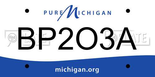 BP2O3A Michigan License Plate