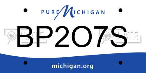 BP2O7S Michigan License Plate