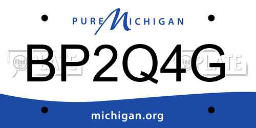BP2Q4G Michigan License Plate